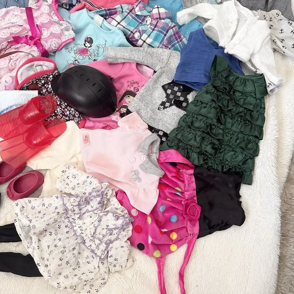 Our Generation Huge 18” Girl Doll Clothes Dresses Accessories Lot
